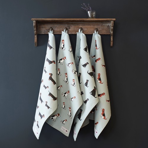 Dog print tea towel - dog,