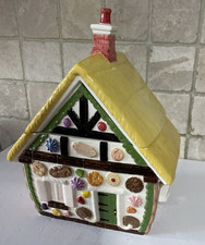 Vintage Christmas Ceramic Gingerbread House Cookie Jar Large 33cm Tall