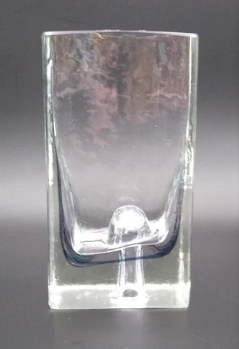 Mottled glass rectangular vase