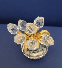 SWAROVSKI CRYSTAL ORNAMENTS  FLOWERS/TULIPS IN VASE/RARE, RETIRED, MINT,BOXED(2)