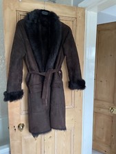 Nicole Farhi Shearling coat. Size 10/12 dark brown. Immaculate and hardly worn. 