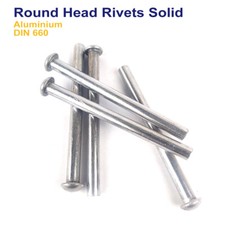 M3 - 3mm SOLID RIVETS ROUND DOME HEAD RIVETS ALUMINIUM - DIN 660