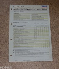 Inspection Sheet Yamaha XV 535
