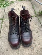 Burgundy Rub-Off 6 Eye Steel Toe Capped Derby Boot - UK 9 Used Good Condition