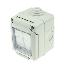 Gewiss GW27834 2 Gang 2 Way Outdoor Weatherproof Switch IP55 16A Grey