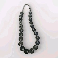 Long Statement Lagenlook Boho Fashion Costume Jewellery Necklace Circles Ribbon 