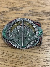 Celtic Druid StoneHedge Sword Viking Dragon Belt Buckle Oval  TAn696 1995 Sword