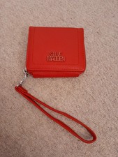 Steve Madden Red Zip Around Purse Wallet Cards Coin Case Bag Wrist Strap (2239s)