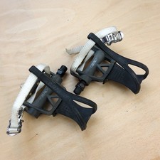 Vintage Suntour Blaze graphite road pedals by MKS - Grey  - 90s - clips + straps