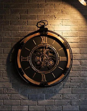 Black clock wooden framed