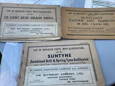 Sunshine Harvester Sun Drill, Suppliant Harrow Suntyne Cultivator & Parts Lists