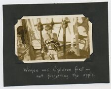 Little Girl Wearing Life Jacket Aboard Steamship Vintage 1930's Photograph C12