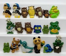 19 Vintage Fridge Magnets Magnet Animals Owls Owl Frog Frogs Bird Penguins Lot