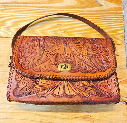 Vintage hand tooled leather - vintage,
