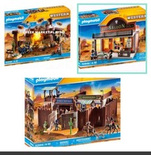 PLAYMOBIL  WESTERN  GIFT  70944 70946 70948 FORT SALOON GOLDMINE NEW BOXED