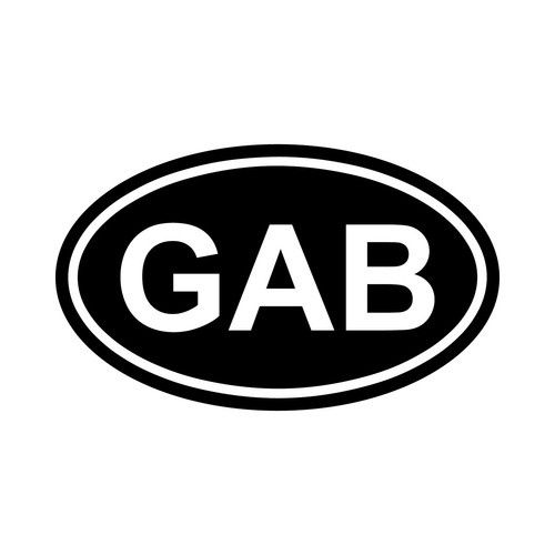 Gabon gab oval country code - gabon,