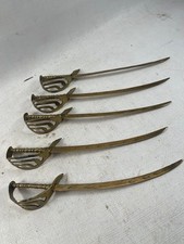 Vintage Brass Sword Letter Openers x 5