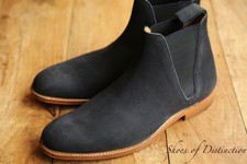 Grenson Blue Nubuck Chelsea Boots Shoes Men's UK 9 F US 10 EU 43