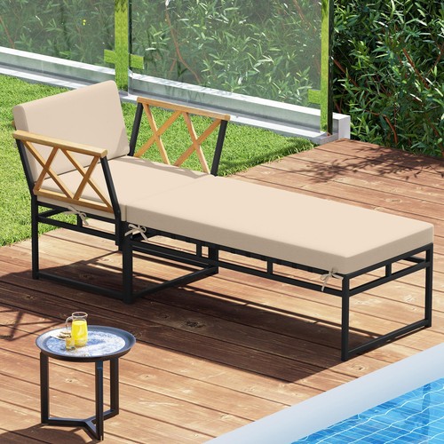 Outdoor metal chaise lounge - outdoor,