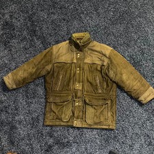 Angelo Litrico C&A Hunting Coat Men 42" Green Corduroy Quilted Lined P2P 28" Vtg