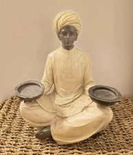 Modern Art Resin Sculpture Eastern Man Candle Holder Meditation Meditating Guru
