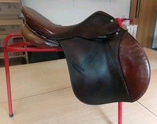 J A Barnsby 17in Brown Leather Saddle D-D 8.5in (HAP)