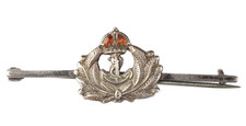World War Two Royal Navy RN Silver & Enamel Sweetheart Brooch Badge