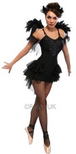 Black Swan Lake Ballerina Ladies Fancy Dress Halloween Womens Adults Costume New