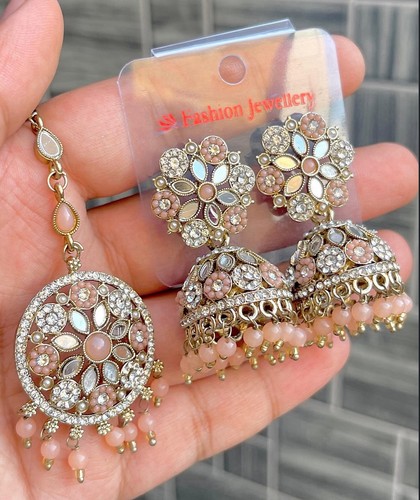 Peach gold with silver - peach,, stones