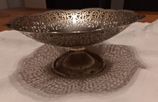 Vintage EPNS Pierced Silver Plate Pedestal Bowl – Ornate Cut-Out Design