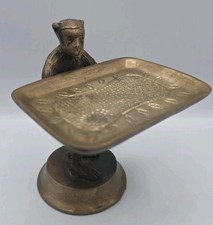 Vintage Bronze Monkey Tray Business Card Holder Soap Dish Trinket Dish Gift Deco