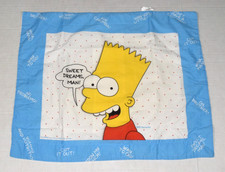 Vintage Pillow Case Sears Size Standard 1990 Bart Simpson Sweet Dreams Made USA