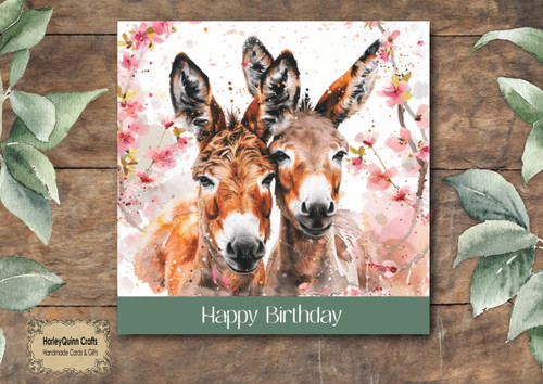 Uni 201 birthday card donkeys - 201,