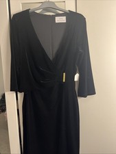 Gina Bacconi black velvet wrap dress