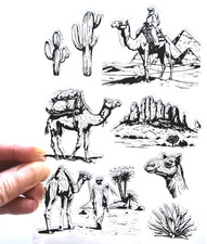 Clear stamps camel pyramids - stamps,