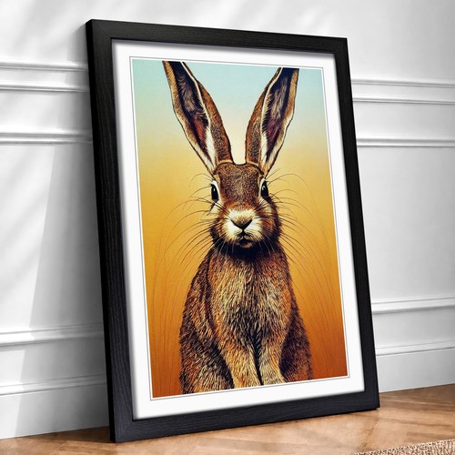 Hare portrait framed wall - portrait, no.3