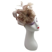 Feather flower disc fascinator - feather,