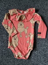 Dear Sophie Scandi Pink Poodle Dog Bodysuit Frill Collar 86 92 1 2 Years