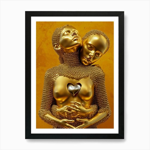Abstract golden couple art - abstract,
