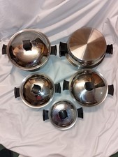 5 X Rena Ware Stainless Steell pan Set With  +  Lids . 10 Pieces.  Free Postage