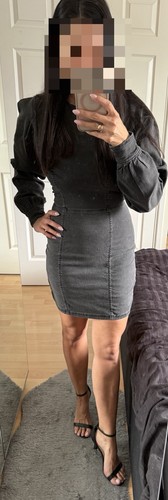 Black denim bodycon - h&m,