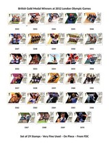 GB - 2012 - Olympic Gold Medal Winners - Set of 29 - Very Fine Used - from FDCs