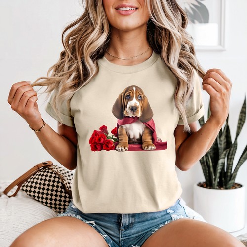Cute basset hound - hound, womens
