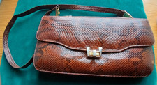 snake skin vintage ladies hand & shoulder bag Italian brown