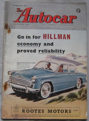 Autocar magazine 1958 - magazine, 28/2/1958