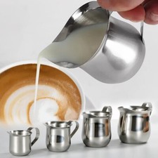 1xStainless Steel Milk/Coffee Frothing Jug Frother Latte Container Metal Pitcher