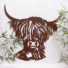 Highland Cow Rustic Metal Wall