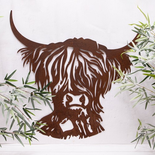 Highland cow rustic metal - metal, wall