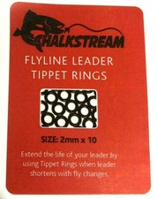 10, 20, 30 "CHALKSTREAM" fly line leader TIPPET RINGS 2mm, 2.5mm & 3.7mm
