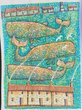 Original ooak whales and sea